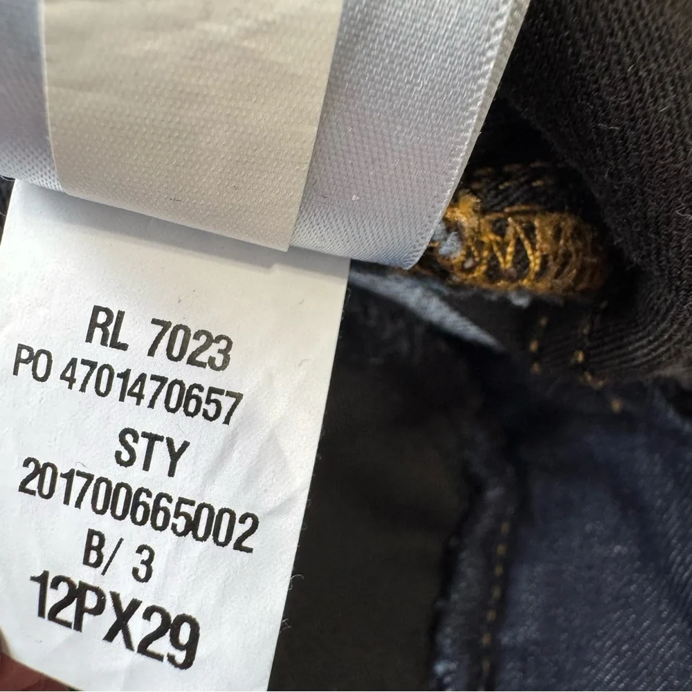 Lauren Ralph Lauren Dark Wash Jeans Denim Straight Leg Size 12 Petite 29” inseam - Picture 11 of 14